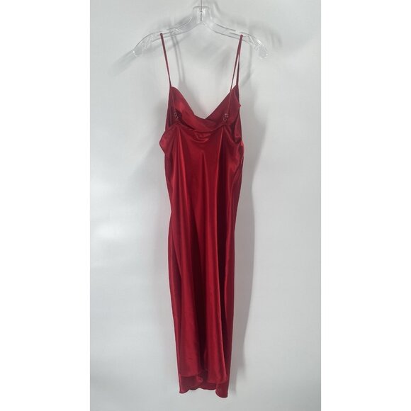 bebe Red Midi Slip Dress Sz Medium 90s Style Cocktail Evening Minimalist Party - Picture 5 of 5
